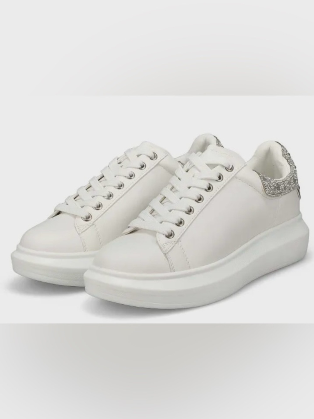 Steven Madden Minimalist White Leather Platform Sneakers